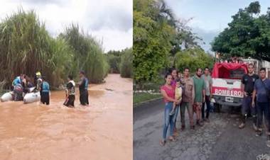 SALTA: LA POLICÍA RESCATÓ A CINCO PERSONAS POR LA CRECIDA DE UN RÍO