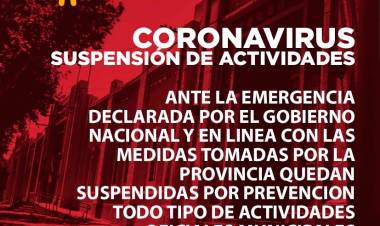 LA MUNICIPALIDAD DE VILLA MERCEDES SUSPENDIÓ TODAS LAS ACTIVIDADES OFICIALES ANTE LA PANDEMIA DEL CORONAVIRUS