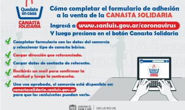 LOS COMERCIANTES YA SE PUEDEN INSCRIBIR PARA VENDER LA CANASTA CON ALIMENTOS Y PRODUCTOS ESENCIALES EN LA PROVINCIA DE SAN LUIS
