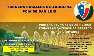 EL CLUB ARQUEROS PUNTANOS ORGANIZARÁ EN VILLA MERCEDES UN TORNEO MODALIDAD AIRE LIBRE DE TIRO CON ARCO