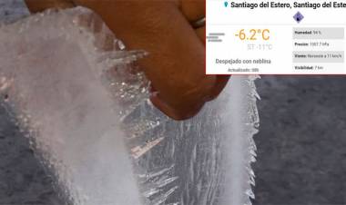 OLA POLAR: SANTIAGO DEL ESTERO REGISTRÓ UNA SENSACIÓN TÉRMICA DE 11 GRADOS BAJO CERO