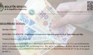 POR DECRETO EL GOBIERNO NACIONAL ESTABLECIÓ UN BONO PARA LAS ASIGNACIONES FAMILIARES