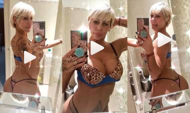 A PURO ANIMAL PRINT Y “JUGANDO” DESPUÉS DE BAÑARSE, CAUSÓ FUROR CON SUS IMÁGENES EN ROPA INTERIOR