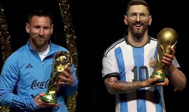 LA SELECCIÓN ARGENTINA DE FÚTBOL FUE HOMENAJEADA POR CONMEBOL, SE DESCUBRIÓ UNA ESTATUA DE MESSI
