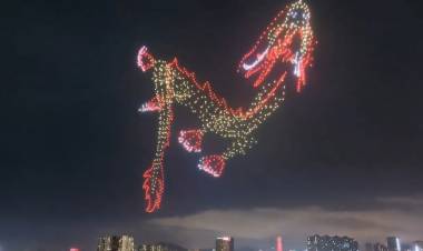CHINA: REEMPLAZAN LOS FUEGOS ARTIFICIALES POR DRONES