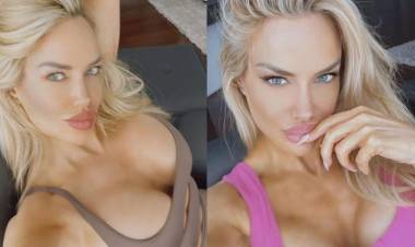 LUCIANA SALAZAR POSÓ TRAS UNA SESIÓN DE MASAJES FRENTE AL ESPEJO Y SIN ROPA