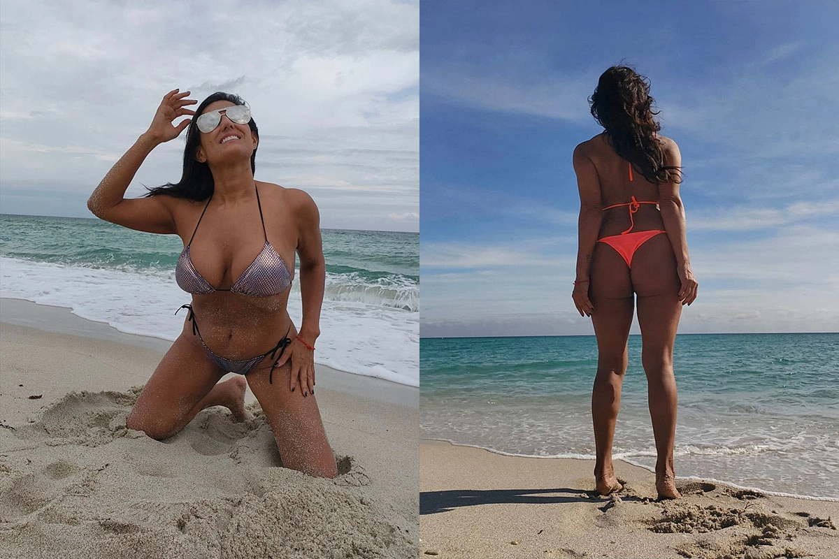 A LOS 51 AÑOS, MOSTRÓ LAS DOS CARAS DE LA PLAYA: NUBLADO Y SOLEADO