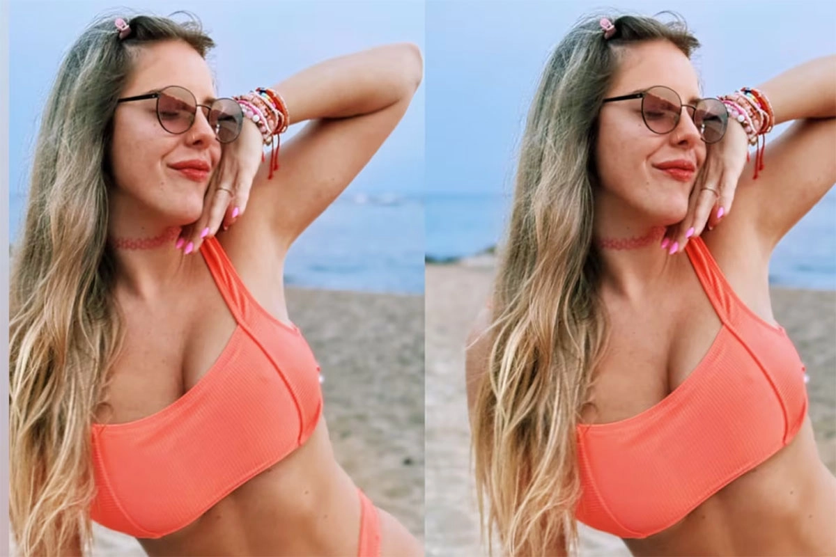 NATI JOTA MARCÓ TENDENCIA EN BARCELONA CON UNA BIKINI NARANJA NEÓN