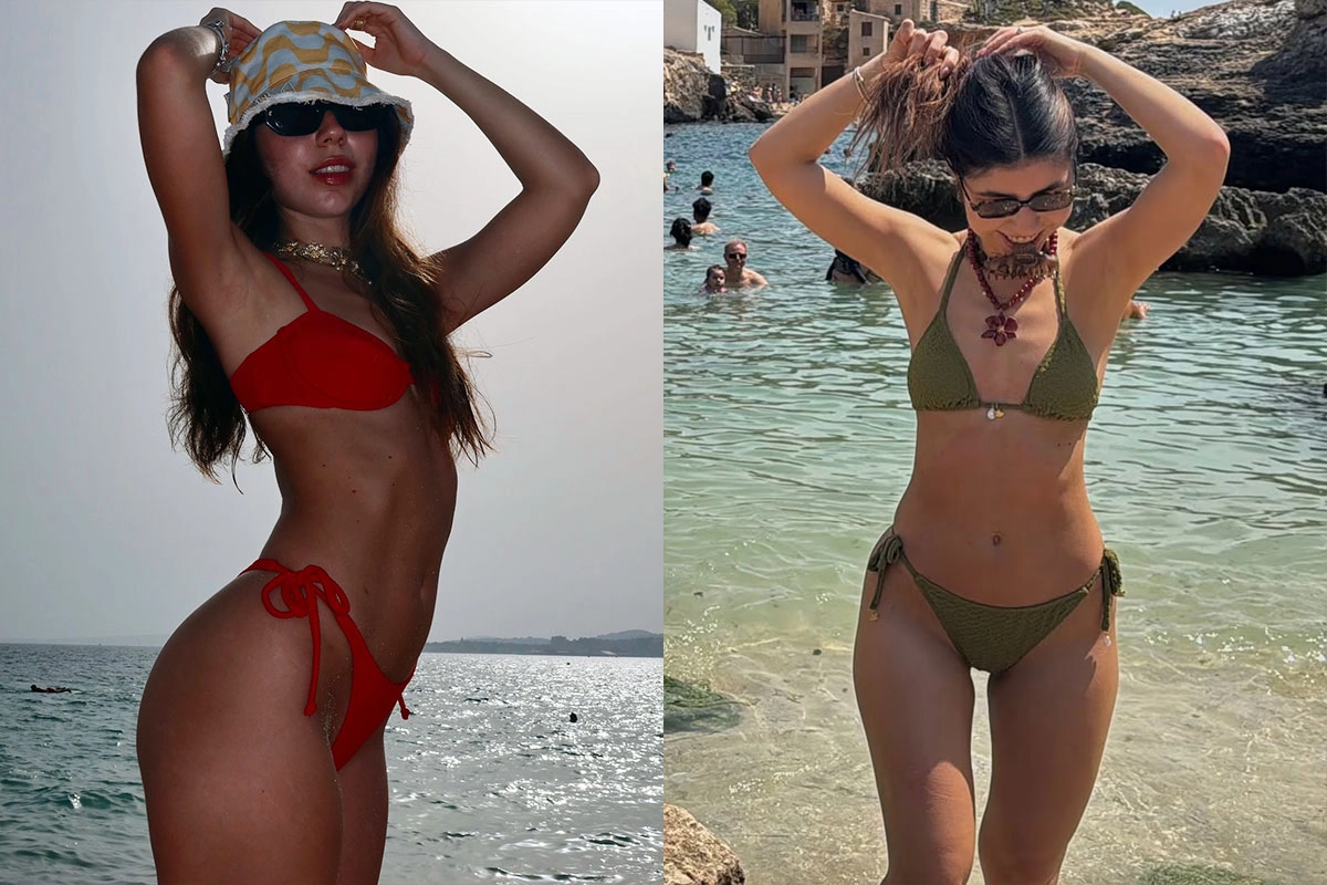 CAMILA MAYAN DESLUMBRÓ DESDE MALLORCA CON MICROBIKINIS EN VERDE OLIVA Y ROJO