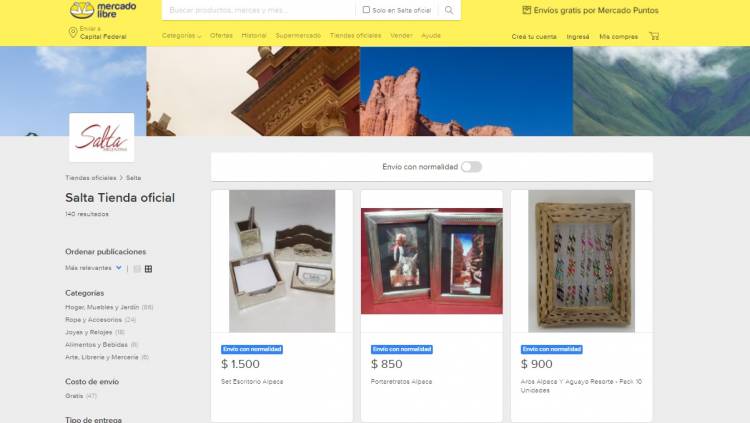 LA PRIMERA PROVINCIA EN TENER UNA TIENDA OFICIAL EN MERCADO LIBRE ES SALTA 