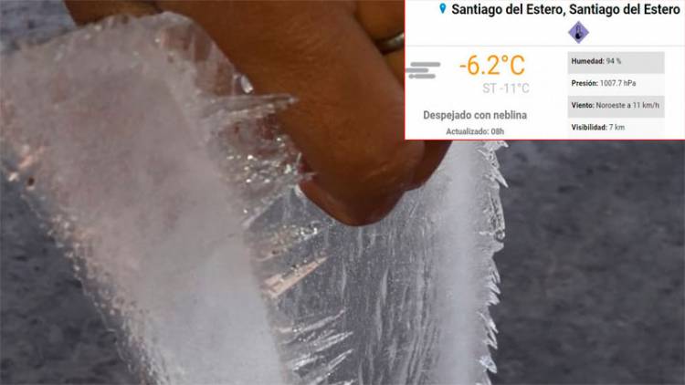 OLA POLAR: SANTIAGO DEL ESTERO REGISTRÓ UNA SENSACIÓN TÉRMICA DE 11 GRADOS BAJO CERO