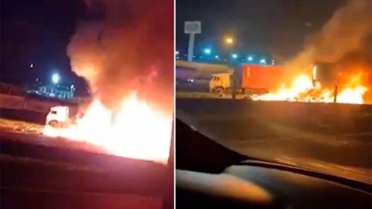 OCURRIÓ EN AUTOPISTA PANAMERICANA: CHOQUE E INCENDIO DE CAMIÓN, CONFIRMAN AL MENOS CUATRO MUERTOS Y SEIS HERIDOS