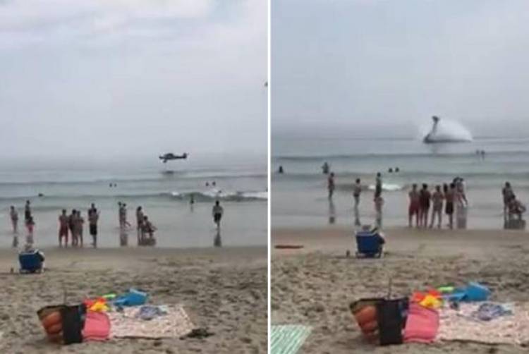 UN AVIÓN SE ESTRELLÓ CONTRA EL AGUA EN UNA PLAYA DE ESTADOS UNIDOS