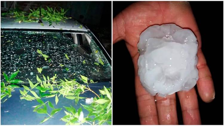 TEMPORAL: GRANIZO DEL TAMAÑO DE PELOTAS DE TENIS CAYÓ EN SAN LUIS Y CAUSÓ DESTROZOS