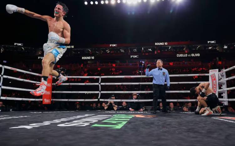 EN EL ÚLTIMO ROUND: EL ARGENTINO MIRCO CUELLO VENCIÓ AL MEXICANO CHRISTIAN OLIVO POR KOT EN LAS VEGAS Y VA POR EL TÍTULO MUNDIAL