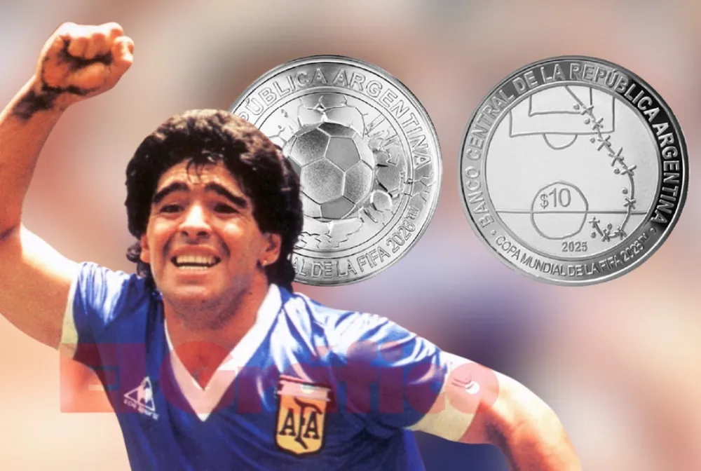 EL BANCO CENTRAL LANZÓ UNA MONEDA DEL MUNDIAL 2026 EN HONOR A MARADONA